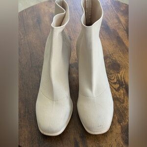 MIA Cream Textured Ankle Booties